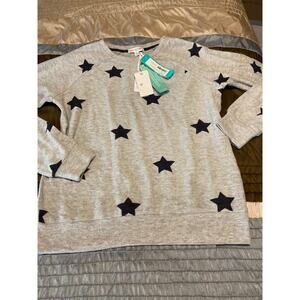 Seeing Stars gray and blue Star Sweater Size XS NWT